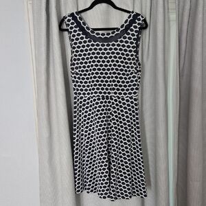 Pixley Navy and White Geometric Midi Dress